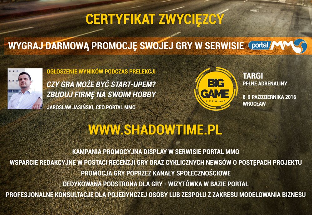 Jarosław Jasiński portal mmo konkurs wygraj promocję ShadowTime